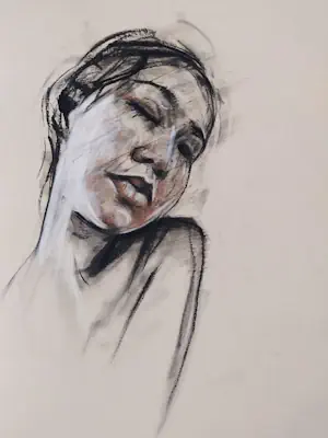 A beautiful charcoal and pastel portrait by Scottish artist Kane Mclay